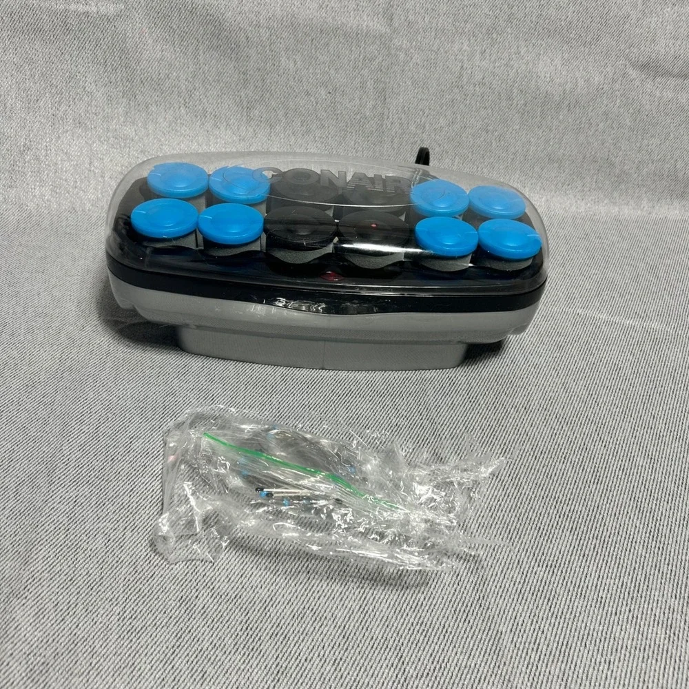 Conair Hair Setter Instant Heat 12 Rollers CHV14XR‎ Blue Black Grey